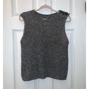 Michael Stars Charcoal Knit Cotton Stretch Sweater Vest